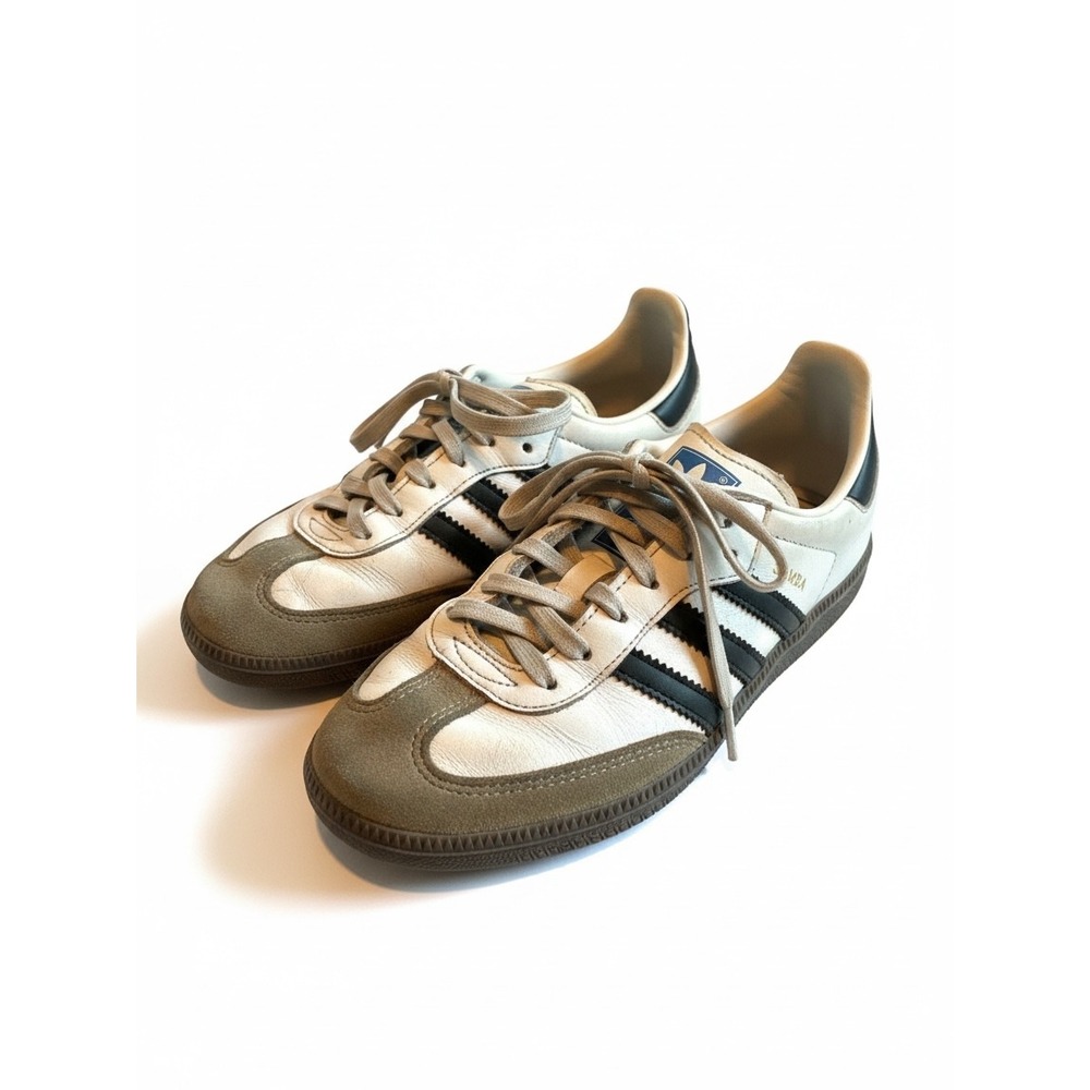 Adidas Samba OG Size 1 White Black Suede Gum Sole Sneaker Streetwear